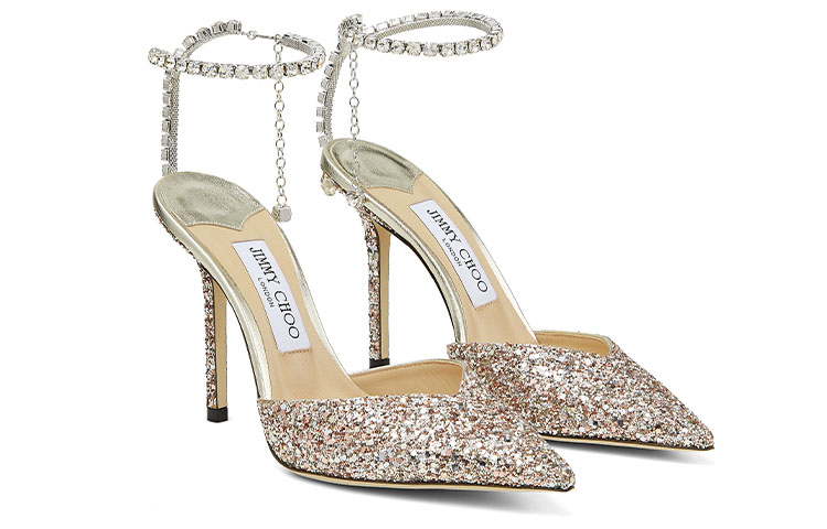 Jimmy Choo Saeda Leather Slim Heel High Heels Women's Pink