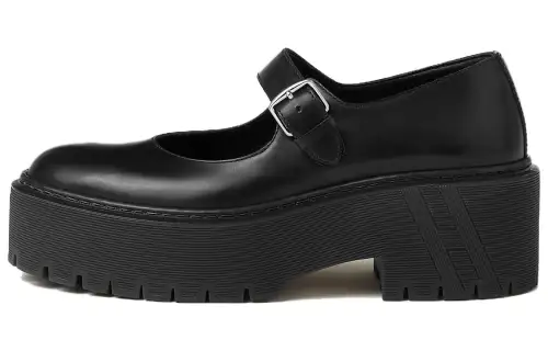 HERMES Hoxton Leather Platform Women's Casual Shoes Women's Black