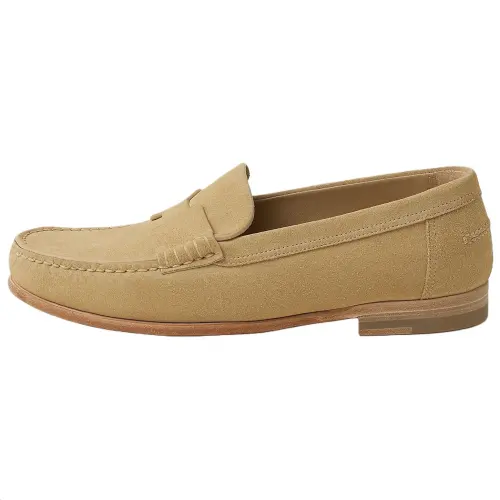 HERMES Kennedy Calfskin Casual Shoes Women's Beige