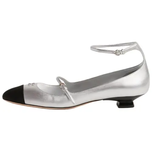 MIU MIU Mordore Sheepskin Casual Shoes 2.5cm Women's Silver
