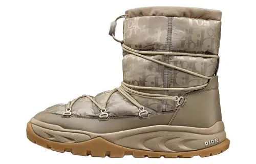 DIOR Snow Ankle Boot Beige Oblique Nylon