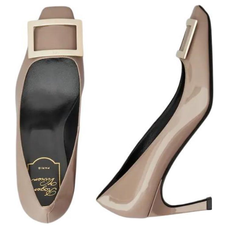 Roger Vivier Belle Vivier Trompette Slim Heel High Heels 7cm Women's Beige