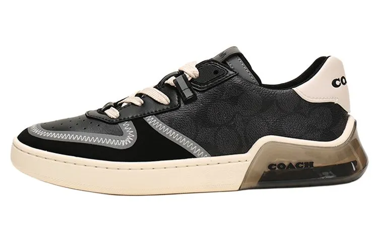 COACH CitySole Leather Support Balance Lightweight Low top Sports Casual Shoes Men's Gray Black