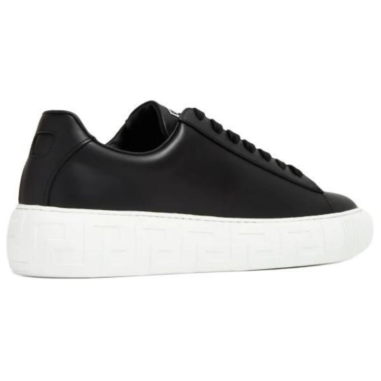 VERSACE Greca Lace-up Sneakers Black White
