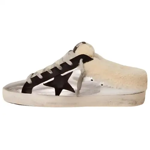 Golden Goose Super Star Sabot Closed Toe Slippers Women's Silver Distressed
