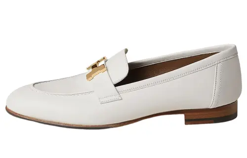HERMES PARIS Calfskin Casual Shoes 1.7cm Women's White