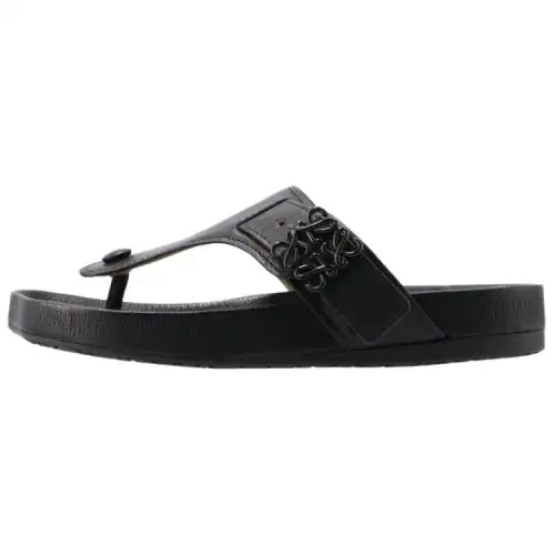 LOEWE Logo-plaque Leather Flip Flops