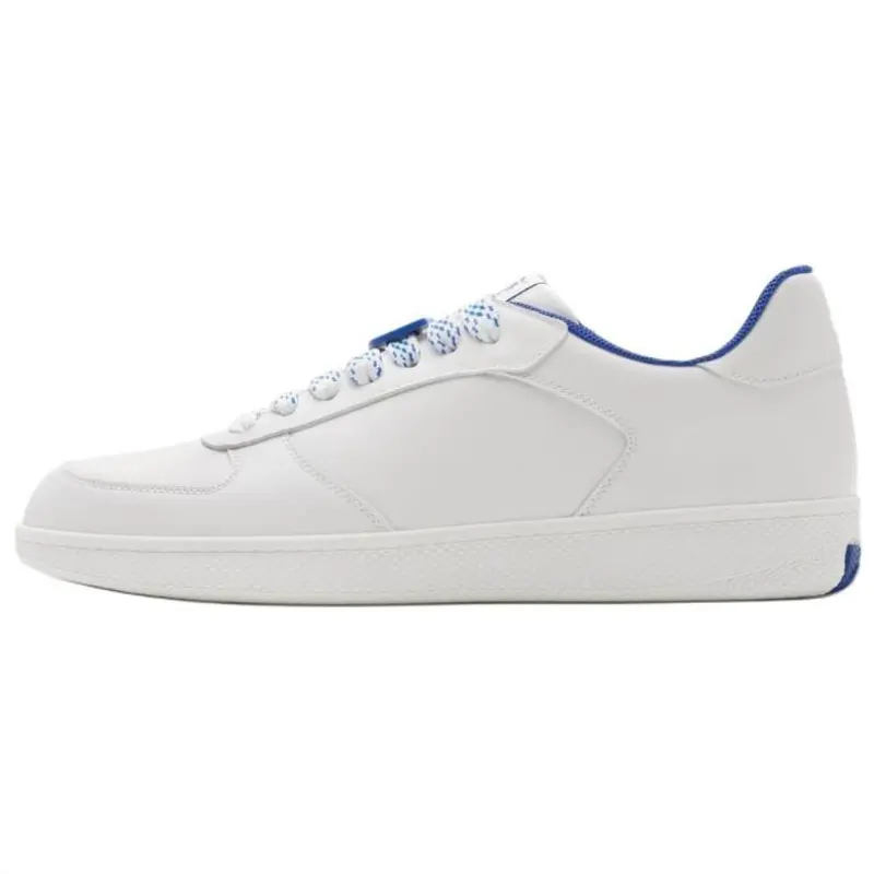 Burberry Terrace Leather Low top Skateboard Shoes Men's White Blue