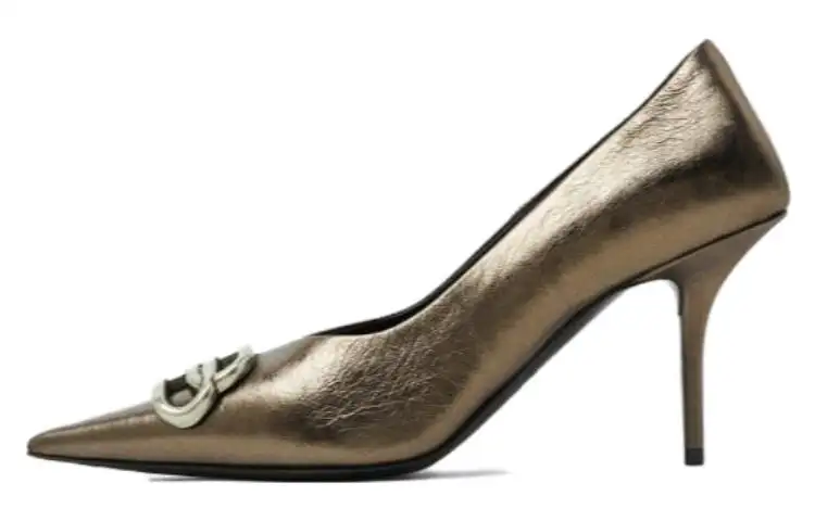Balenciaga Knife Slim Heel High Heels 8cm Women's Silver White