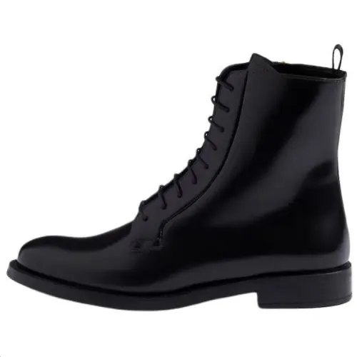 PRADA Leather Ankle Boots Women's Black