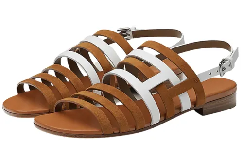 HERMES Ephese One Strap Sandals Women's Brown