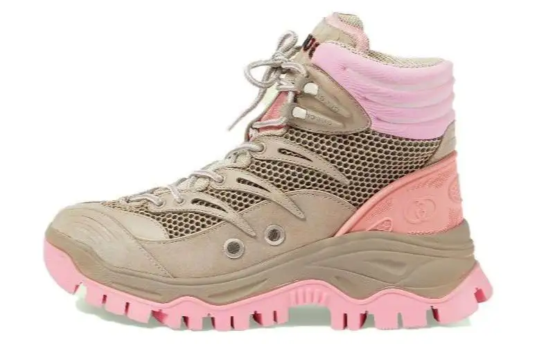 Gucci Wmns Lace Up Ankle Boot 'Beige Pink' Women's