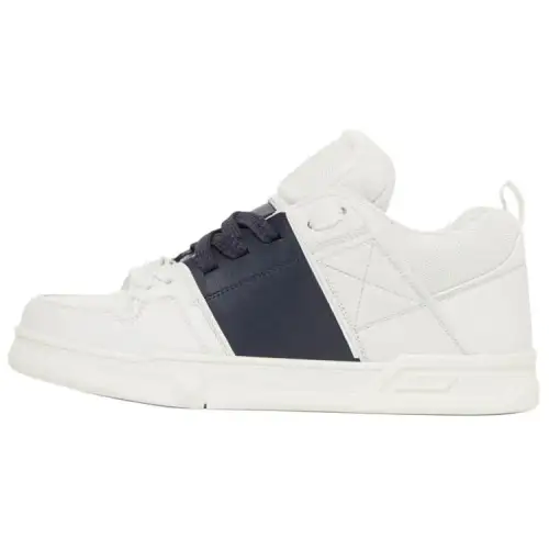 Valentino Open Skate Leather Low top Stylish Skateboarding Shoes Women's White Blue