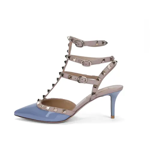 Valentino Rockstud GARAVANI Slim Heel High Heels 6.5cm Women's Blue