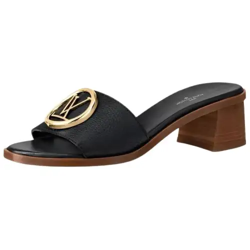 LOUIS VUITTON Lock It Heeled Mules 'Black' Women's
