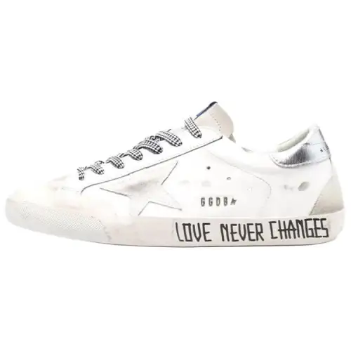 Golden Goose Super Star Low top Stylish Skateboarding Shoes Women's Gray White Distressed
