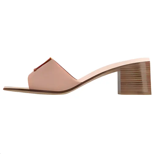 LOUIS VUITTON Slide Slippers 4.5cm Women's Nude Pink