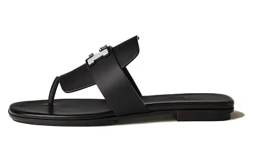 HERMES Galerie Flip Flops Women's Black
