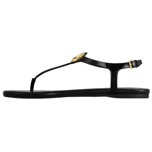 LOUIS VUITTON Sunkiss Patent Leather One Strap Sandals Women's Black