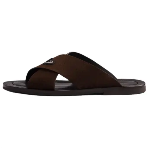 PRADA Slide Slippers Men's Dark Brown