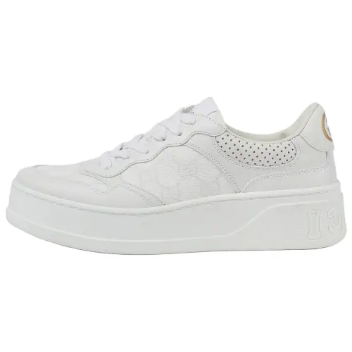 GUCCI GG Leather Low top Skateboard Shoes Women's White