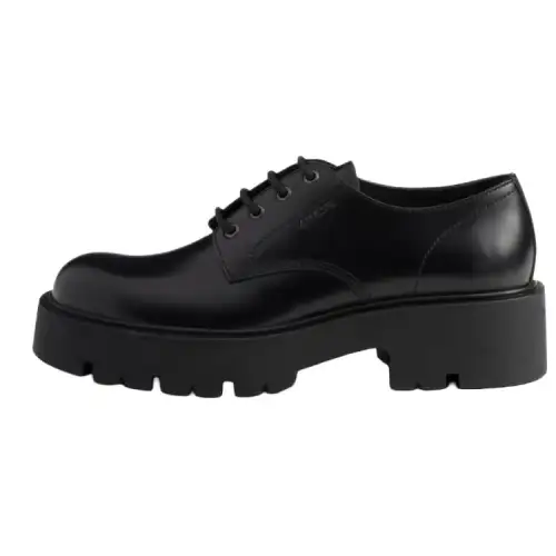 PRADA Leather Casual Shoes 6CM Women's Black