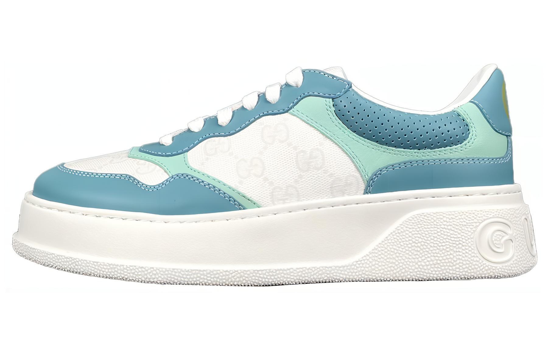 GUCCI Chunky B GG Supreme Leather Low top Stylish Skateboarding Shoes Women's Ecru