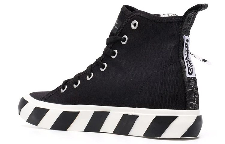 OFF WHITE Mid Top Vulcanized Canvas Sneaker 'Black White'