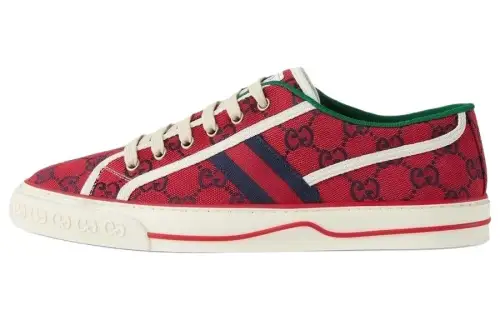 GUCCI Tennis 1977 Stylish Skateboarding Shoes Women's Red