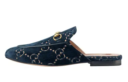 GUCCI Princetown GG Velvet Slipper