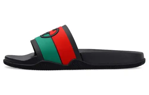 Gucci Slide 'Interlocking G - Black Red Green'