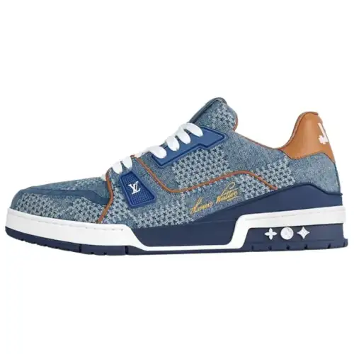 LOUIS VUITTON Lv Trainer Blue Damier 3D Denim