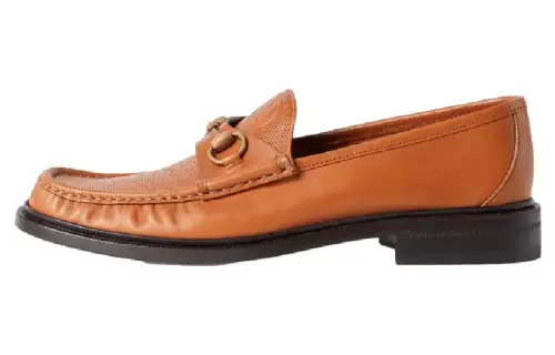 GUCCI Horsebit Leather Loafers Dark Brown