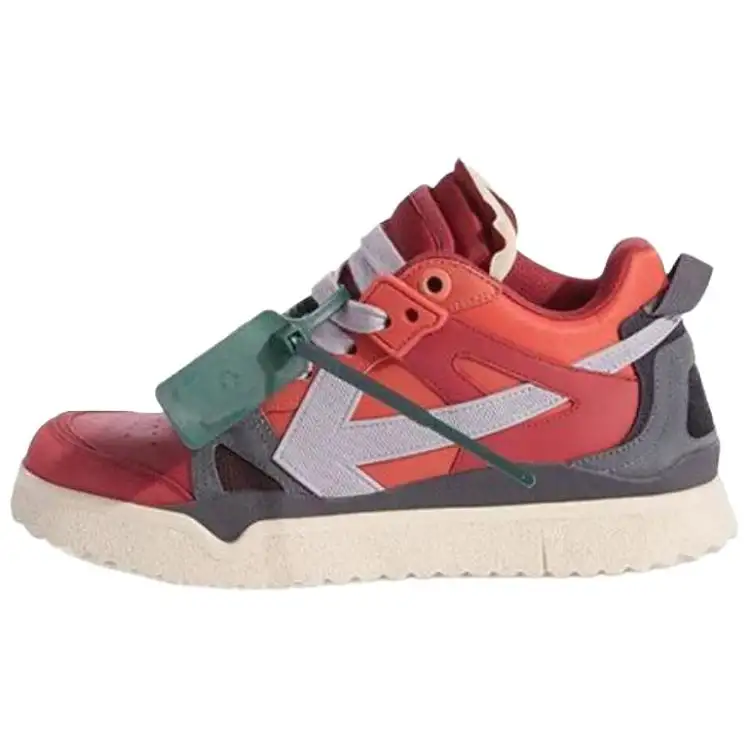 OFF WHITE Sponge Mid Top Sneakers 'Red Grey'