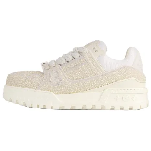 LOUIS VUITTON Trainer Maxi Low top Skateboard Shoes Unisex Ecru
