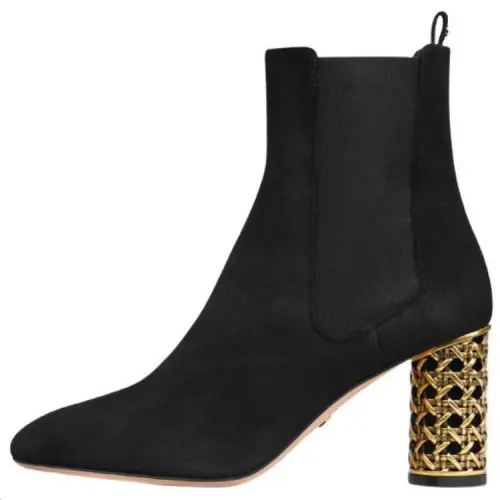 DIOR Icon Cow Leather Short Chelsea Boots 8cm Women's Black