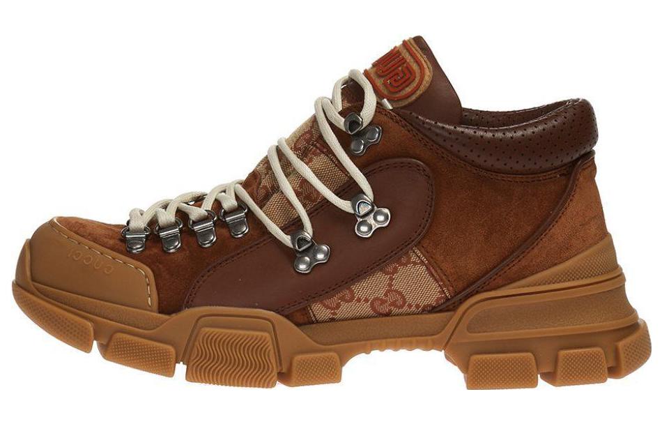 Мужские кроссовки Gucci Flashtrek GG (коричневые)