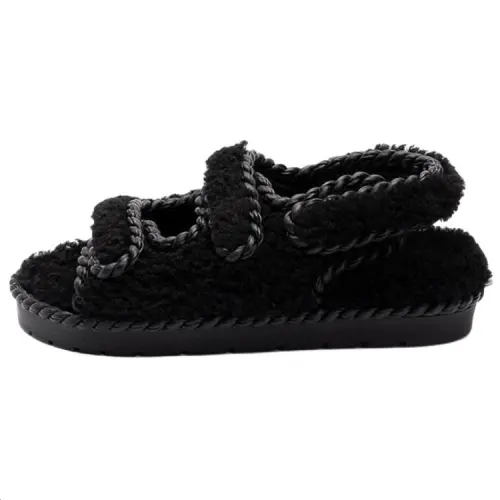 Bottega Veneta Jack Polyester One Strap Sandals Women's Black