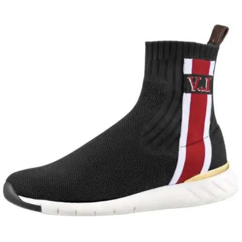 LOUIS VUITTON Lv Aftergame High Top Sports Shoes Black/Red Women's