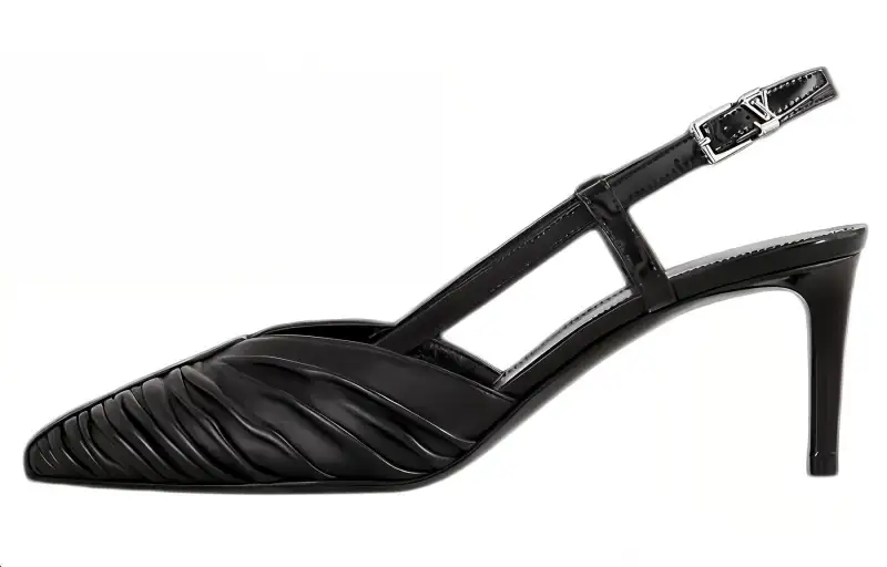 LOUIS VUITTON Slim Heel High Heels 6.5cm Women's Black
