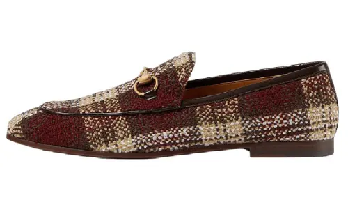 GUCCI Jordaan Loafers Men's Red Brown