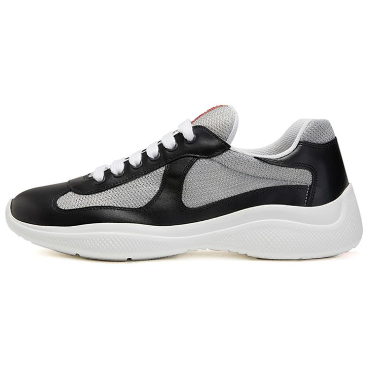 PRADA America's Cup Cow Leather Lightweight Low top Casual Shoes Men's Black White
