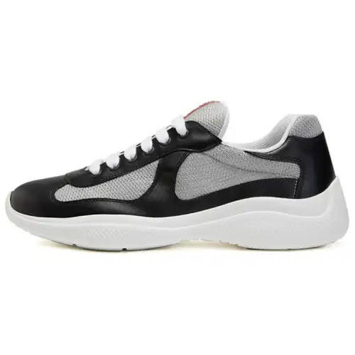 PRADA America's Cup Cow Leather Lightweight Low top Casual Shoes Men's Black White