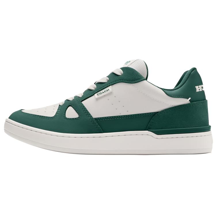 COACH Clip Court Leather, Suede Low top Skateboard Shoes Women's Green