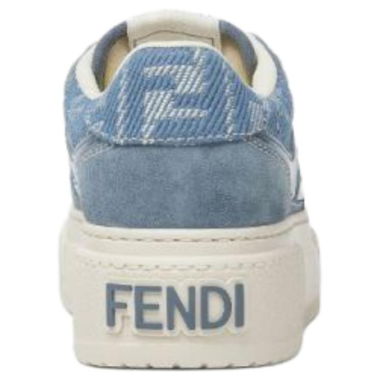 Женские кеды Fendi Match (светло-голубые) — фото 5