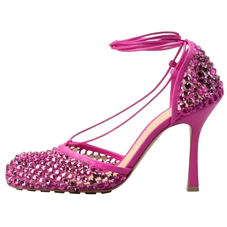 Bottega Veneta Leather Slim Heel High Heels Women's Pink