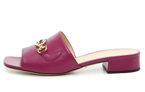 GUCCI Zumi Slide Slippers Women's Purple