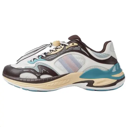 GUCCI 2.0 Mesh, Leather Low top Casual Shoes Men's Gray Brown