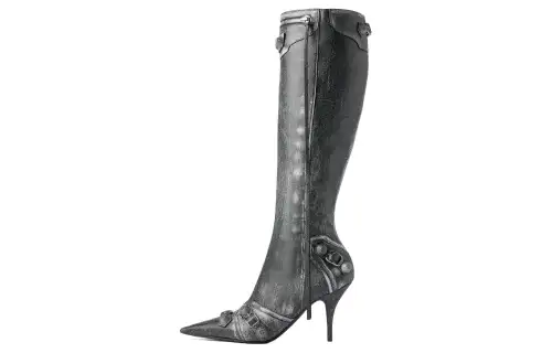 Balenciaga Pointed Toe Denim Boots Women's
