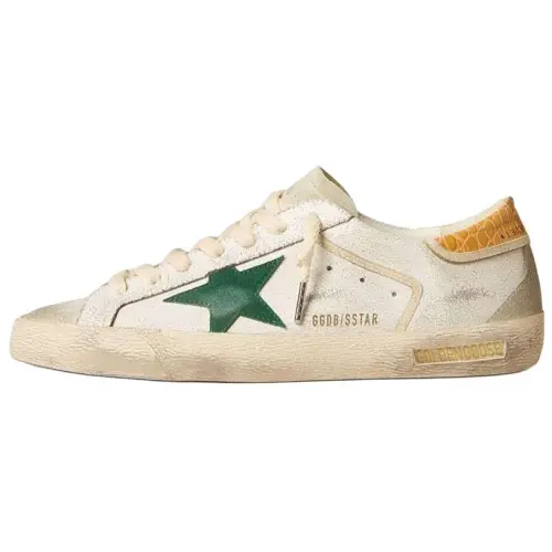 Golden Goose Super Star Cow Leather Low top Skateboard Shoes Men's White